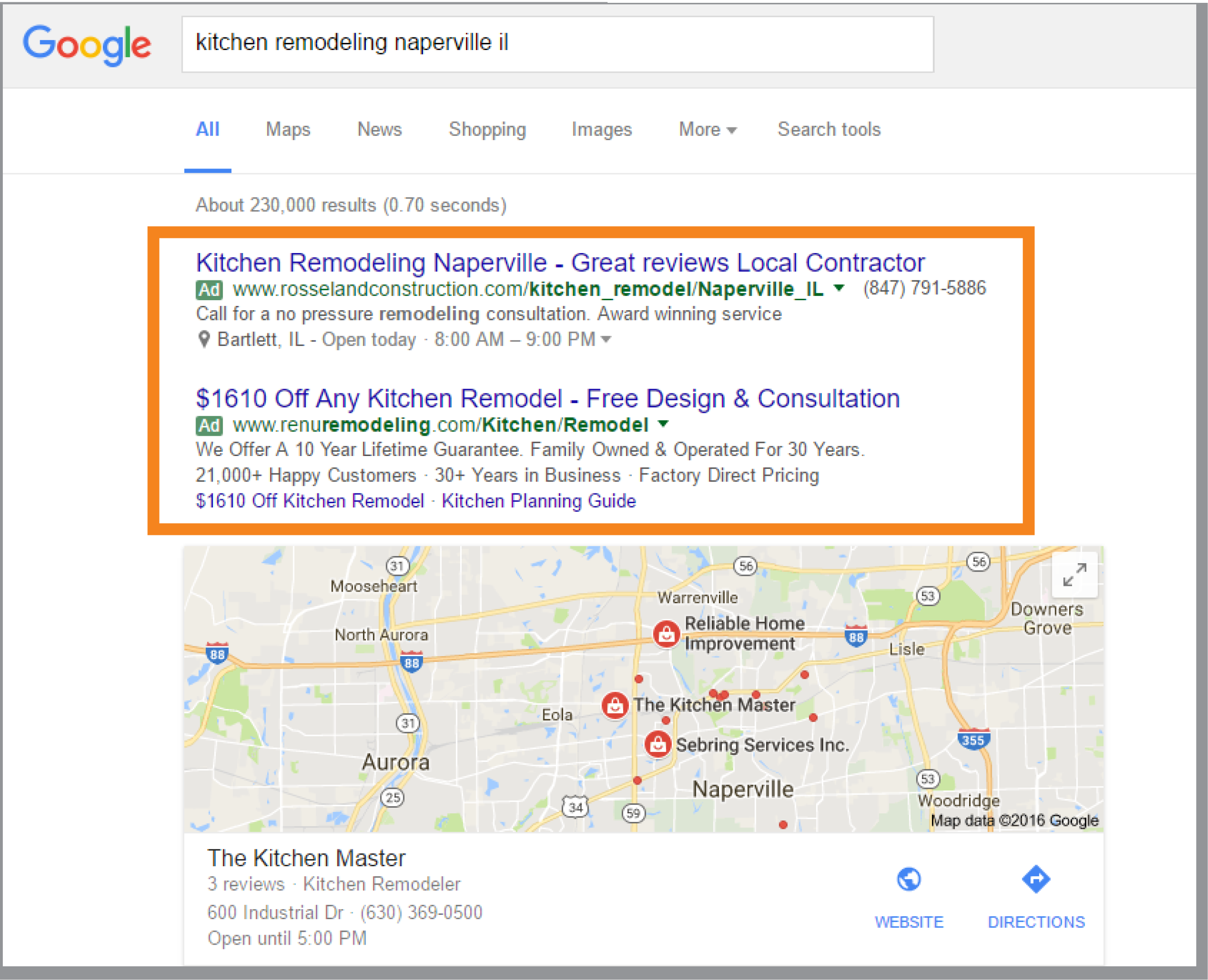 Google Ads Results